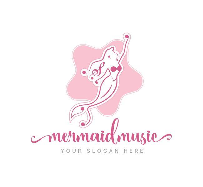 Mermaid Logo - Musical Mermaid Logo & Business Card Template Design Love