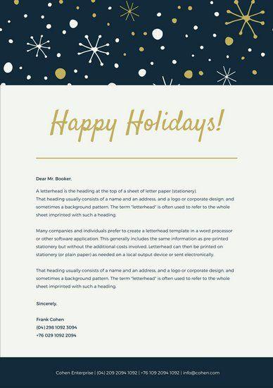 Blue Gold Stars Logo - Blue and Gold Stars Christmas Letterhead - Templates by Canva