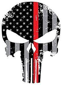 Corvette Punisher Logo - Back Our Heroes Tattered American Flag Punisher Skull Decal - Police ...