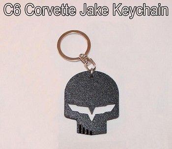 Corvette Punisher Logo - C6 Corvette 2005 2013 Jake Skull Racing Punisher Emblem Key Chain W