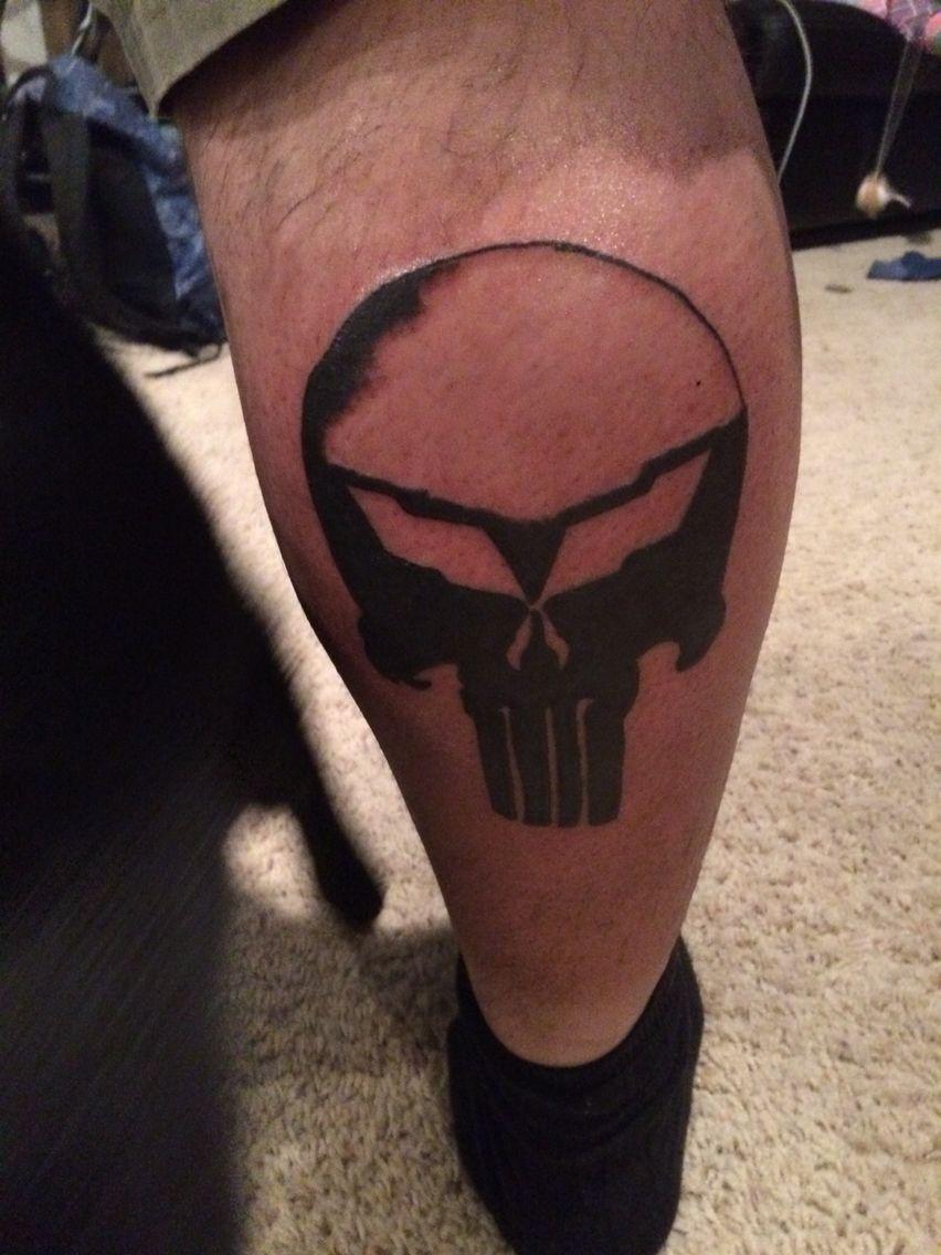 Corvette Punisher Logo - My Tattoo Of The C5 Corvette C5R Jake Skull Punisher. My Tattoo
