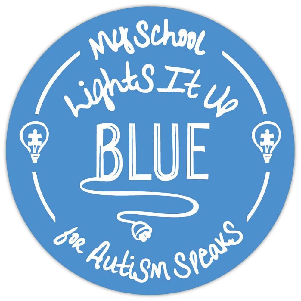 Light It Up Blue Logo - My School Lights It Up Blue Stickers | Autism Speaks