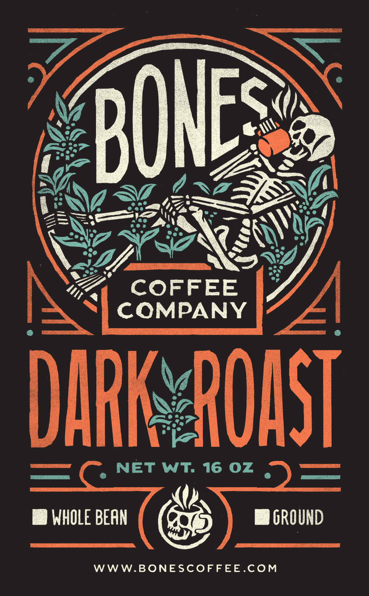 Dark Roast Coffee Brands Logo - Dark Roast Coffee - Gourmet Coffee by Bones Coffee Company | 16oz