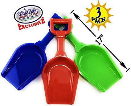 Red and Green Shovel Logo - Matty's Toy S Kids Sand Scoop Plastic Shovels