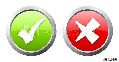 Red and Green Shovel Logo - green and red check mark button this stock illustration