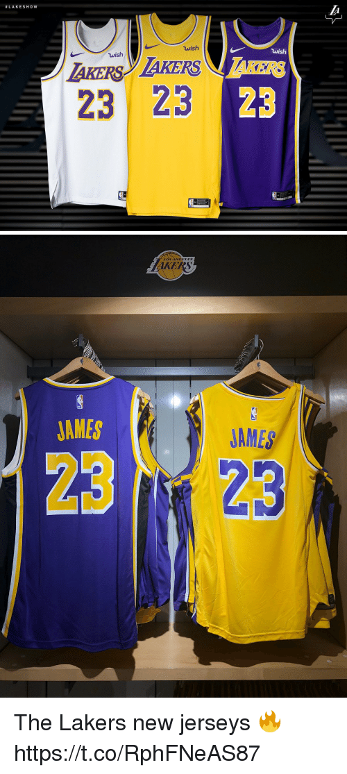 Wish On Lakers Jersey Logo - LAKESHOW Wish Wish Wish 23 23 LOS ANGELES KERS JAMES AMES 23 23