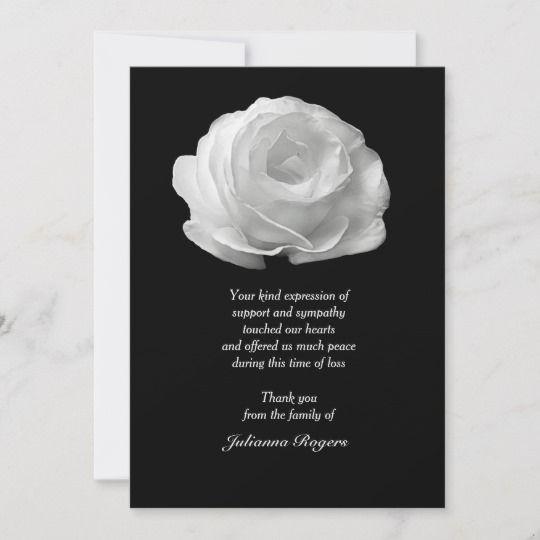 Easy Black and White Rose Logo - White Rose Bereavement Thank You Notecards | Zazzle.co.uk