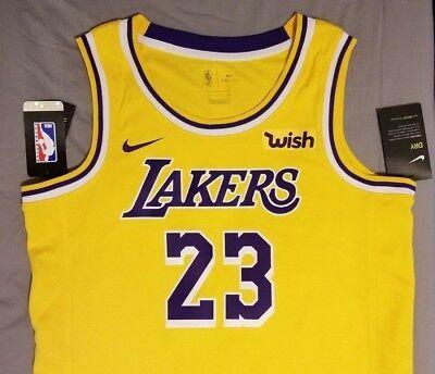 Wish On Lakers Jersey Logo - LEBRON JAMES NIKE Lakers Icon Swingman Jersey NWT. WISH patch. Size