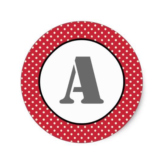 Red and White Dot Logo - Red & White Dots - Circle Sticker | Zazzle.co.uk