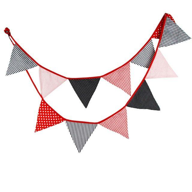 Red and White Dot Logo - 12 Flags 3.2m Red Black White Dot Cotton Fabric Bunting Pennant ...