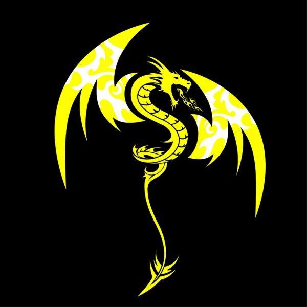 Yellow Dragon Logo - Traditional dragon icon yellow design classical style Free vector in ...