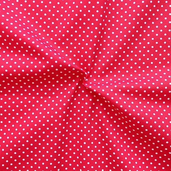 Red and White Dot Logo - 2 mm Polka Dots fabric 100% Cotton Red with White Spots Cotton ...