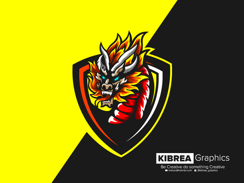 Yellow Dragon Logo - Dragon Esporst Logo by Kibrea Graphics | Dribbble | Dribbble