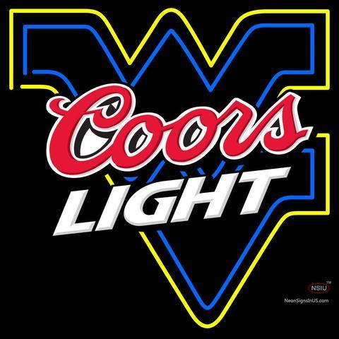 West Virginia Flying WV Logo - Custom Wendy West Virginia University Flying Wv And Coors Light Logo Real  Neon Glass Tube Neon Sign