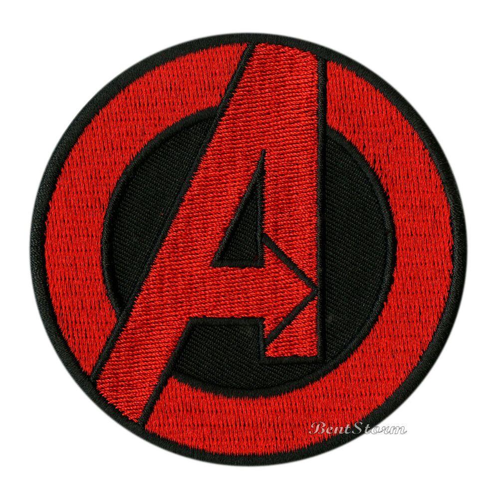 Red Circular Logo - NEW Marvel Avengers Movie RED Circular Logo Embroidered IRON ON ...