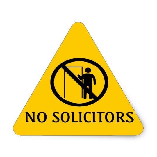 Yellow Triangle Logo - No Solicitors Stickers, Yellow Triangle Warning Triangle Sticker