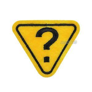 Yellow Triangle Logo - Question Mark Yellow Triangle Embroidered Iron on Patch Badge ...