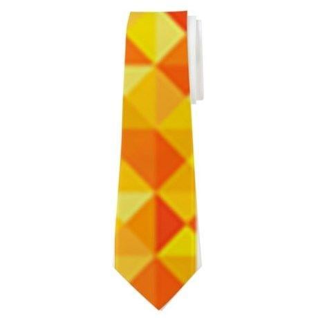 Yellow Triangle Logo - Orange & Yellow Triangles Neck Tie