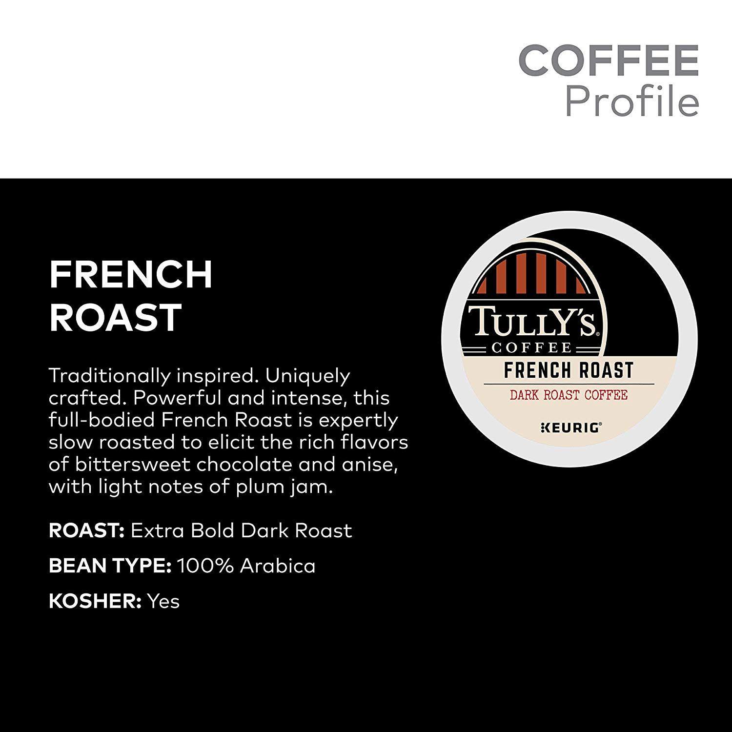 Dark Roast Coffee Brands Logo - Amazon.com : Tully's Coffee House Blend K Cup For Keurig Brewers