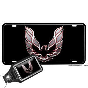 Red Eagle's Silver Logo - Firebird Trans Am Silver and Red Eagle License Plate Opt. Matching ...