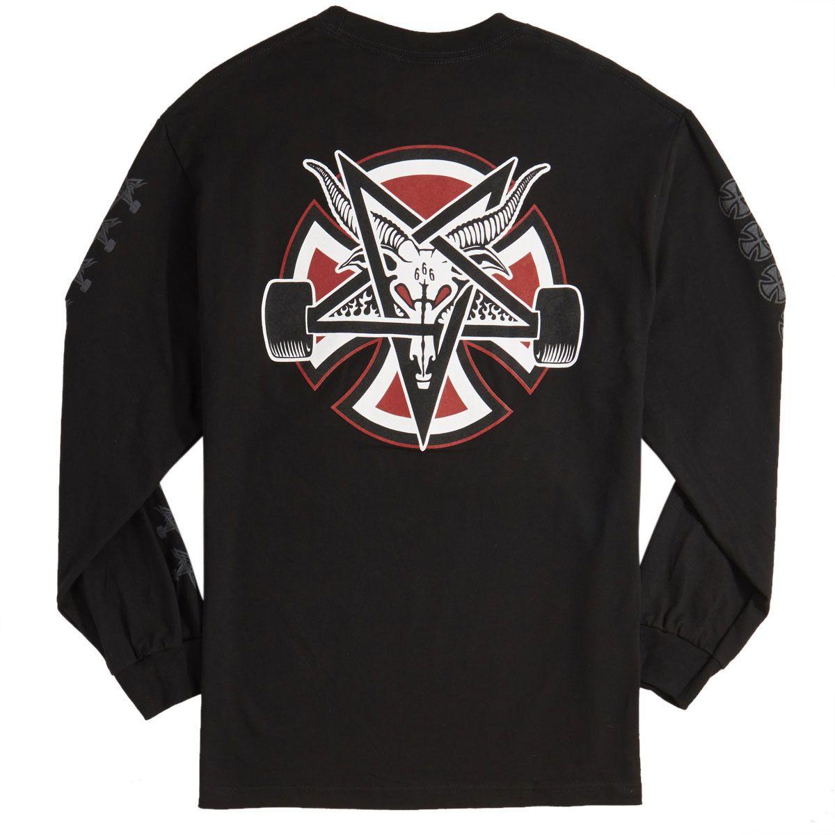 Thrasher Pentagram Logo - Independent x Thrasher Pentagram Cross Long Sleeve T-Shirt - Black