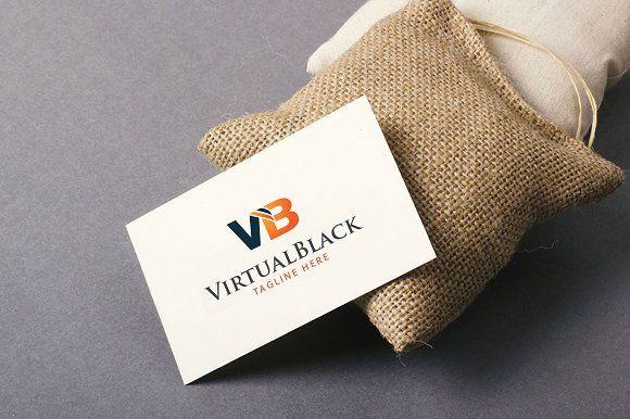 VB Logo - Virtual Black VB Text Logo Logo Templates Creative Market