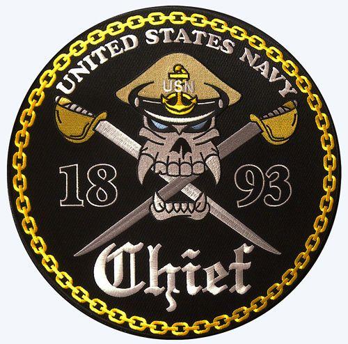 Navy Chief Logo - Navy CPO Chief Petty Officer Skull Embroidered 4