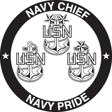 Navy Chief Logo - Navy Chief – Black 18 oz Stainless Steel Water Bottle with 3 Lids ...