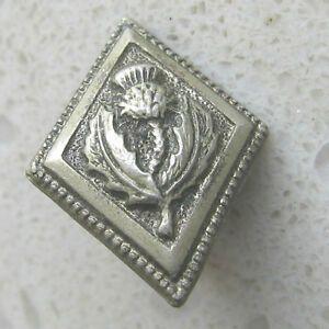 Silver Diamond Shape Logo - DIAMOND SHAPED SILVER THISTLE BUTTON SCOTTISH * COLLECTABLE *17mm | eBay