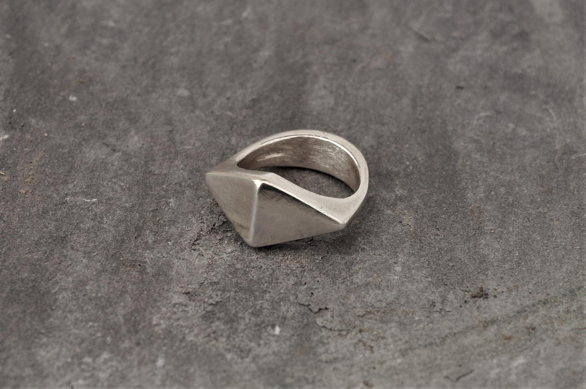 Silver Diamond Shape Logo - Men's Sterling Silver Diamond Shaped Ring - Top Drawer Spring 2019 ...