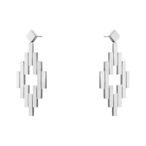 Silver Diamond Shape Logo - Georg Jensen Aria Sterling Silver Diamond Shape Earrings D 3537833 ...