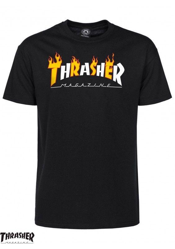Magazine Thrasher Flame Logo - Thrasher Flame Mag Black T Shirt