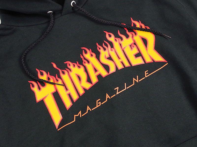 Magazine Thrasher Flame Logo - Jalana: Slasher magazine THRASHER food sweat shirt pullover frame
