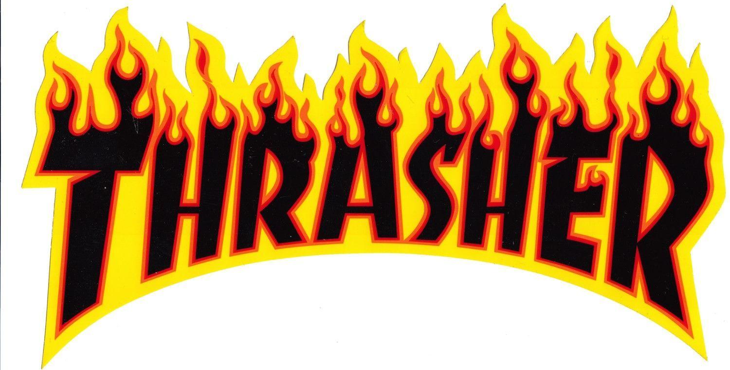 Magazine Thrasher Flame Logo - Flame LG 10 Sticker. baker. Thrasher, Stickers, Logos