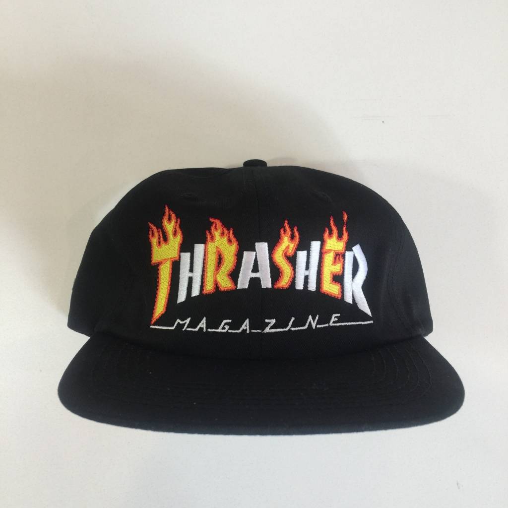 Magazine Thrasher Flame Logo - THRASHER MAGAZINE Thrasher Flame Logo Snapback Black