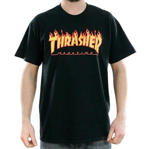 Magazine Thrasher Flame Logo - Thrasher Magazine Black Flame Logo T Shirt At Black Sheep