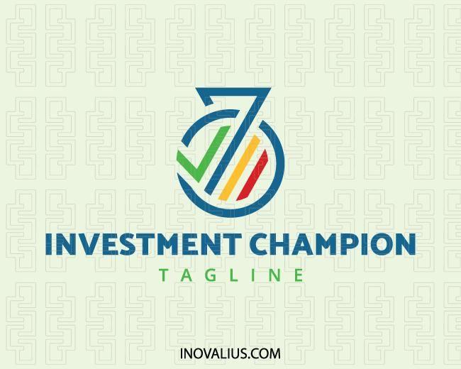 4 Colors Blue Green Yellow Logo - Investment Champion Logo Design
