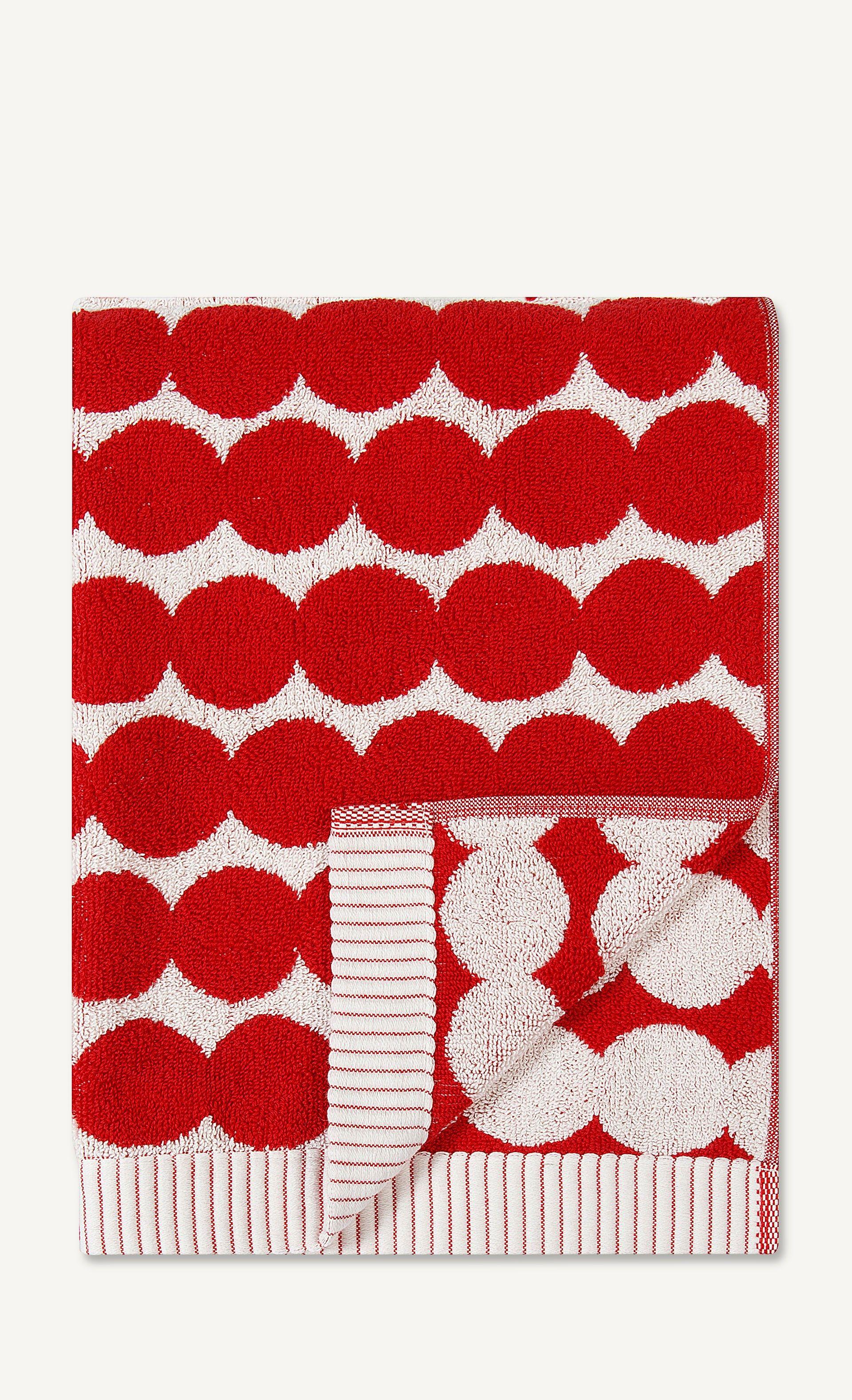 White and Red Hand Logo - Räsymatto hand towel 50x100 cm, red