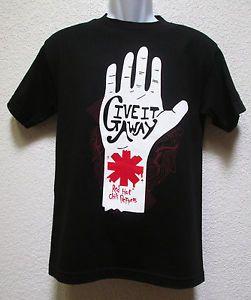 White and Red Hand Logo - GIVE IT AWAY RED HOT CHILI PEPPERS WHITE HAND / RED LOGO BLACK S