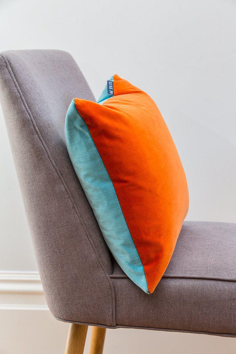 Turquoise and Burnt Orange Logo - Turquoise and Burnt Orange Velvet Cushion – Luxe 39