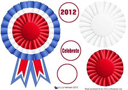 Red White Blue Circle Logo - Red,White and Blue Rosette by Liz Harrison: Amazon.co.uk: Kitchen & Home