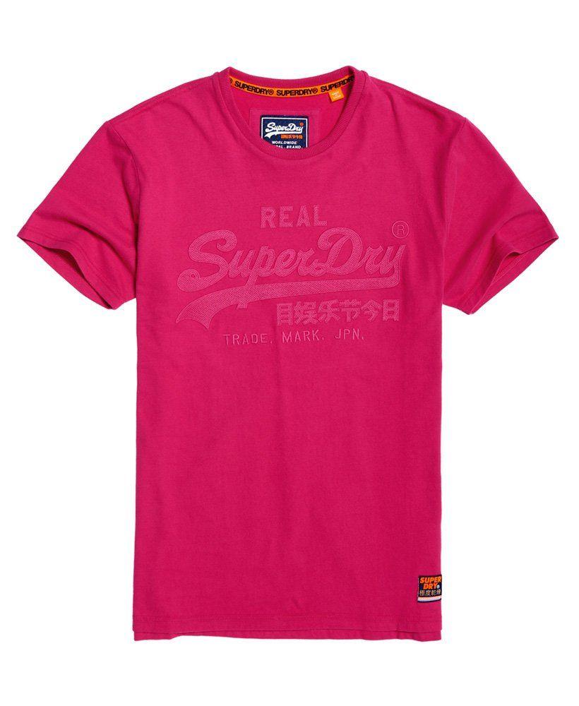 Nu Box Logo - Mens - Vintage Logo Box Fit Applique T-Shirt in Nu Pink | Superdry