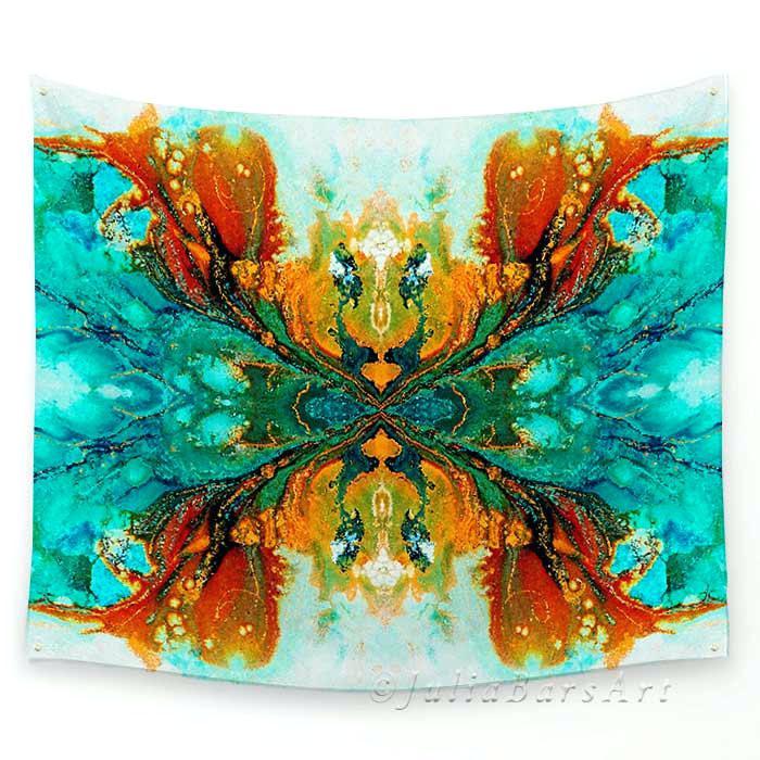 Turquoise and Burnt Orange Logo - Zoom Burnt Orange And Teal Turquoise Home Decor Wall Tapestries