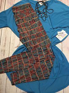 Turquoise and Burnt Orange Logo - Lularoe Outfit Xl Irma Turquoise Solid & TC Linear Turquoise Black ...