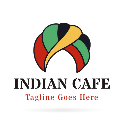 Red and Yellow Restaurant Logo - Indian Cafe Restaurant Logo Templates | Bobcares Logo Designs Services