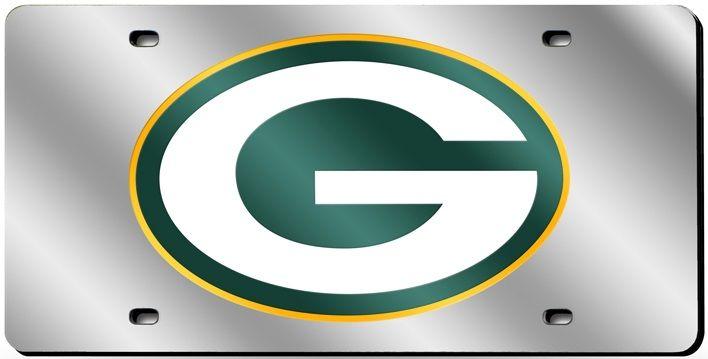 Big G Logo - Green Bay Packers Team Logo Big G Silver Laser License Tag