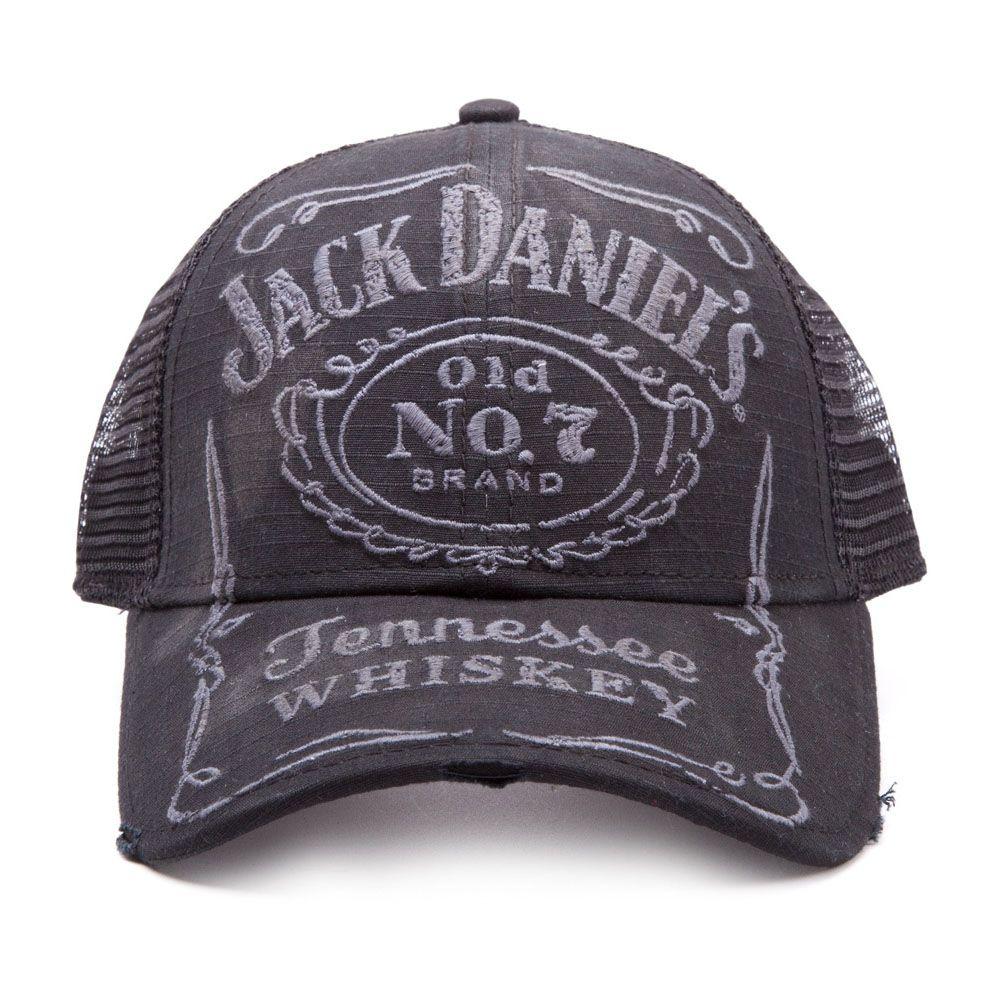 Black and White No Brand Logo - JACK DANIEL'S Old No.7 Brand Logo Bleached Vintage Trucker Cap ...
