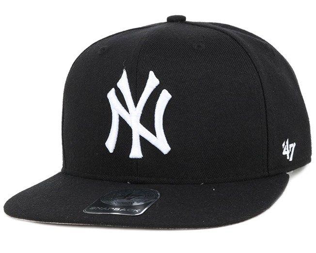 Black and White No Brand Logo - NY Yankees No Shot Black/White Snapback - 47 Brand caps | Hatstore.co.uk