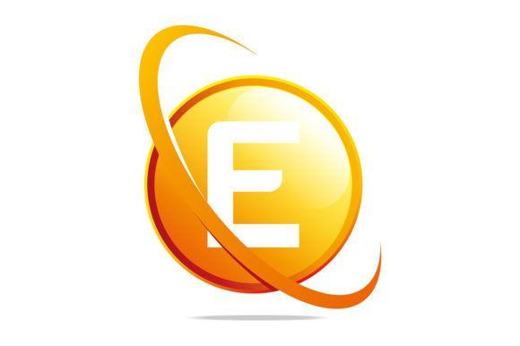 Orange Globe Logo - Lettering E Globe Logo Graphic