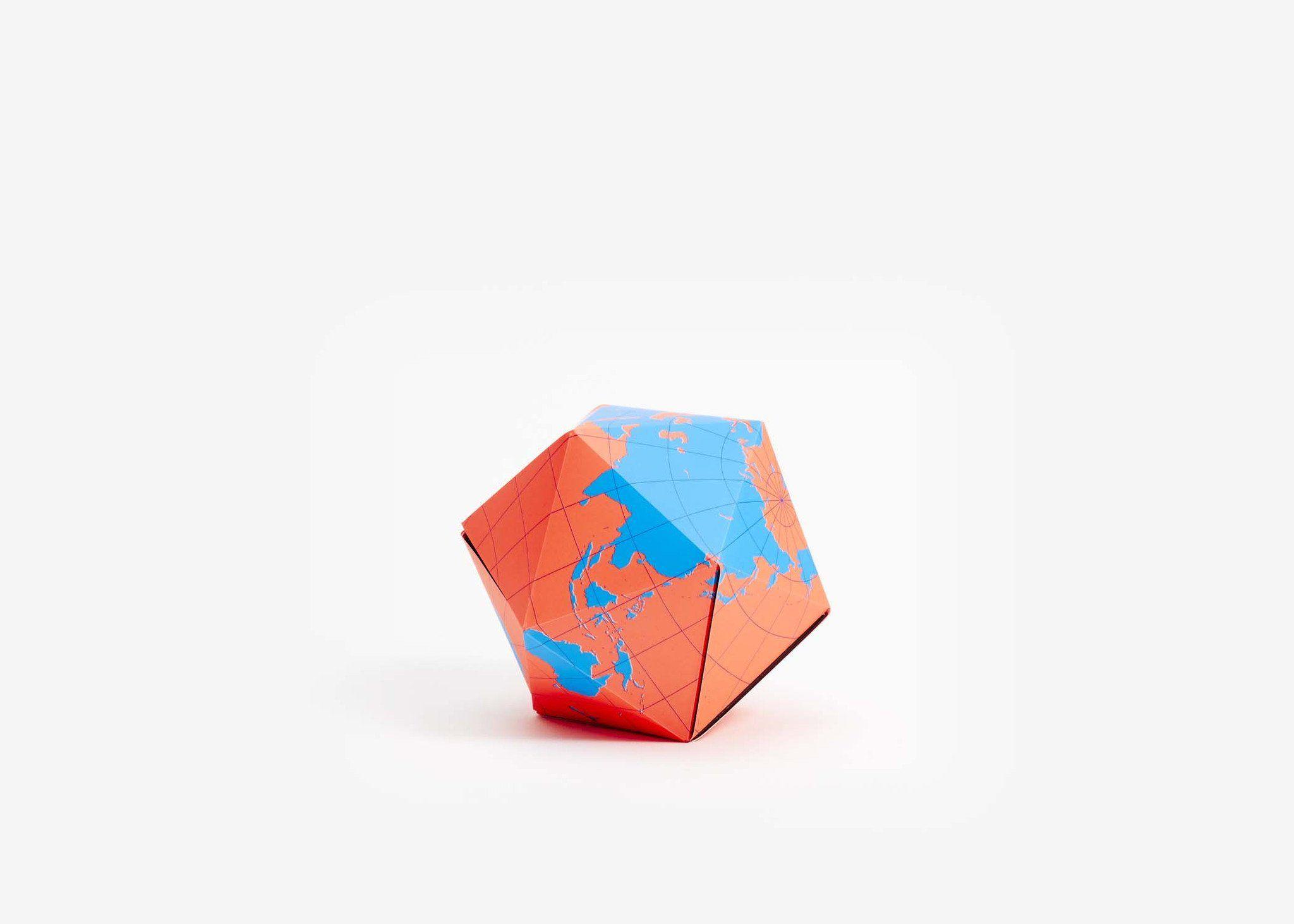 Orange Globe Logo - Areaware | Dymaxion Folding Globe | Blue/Orange